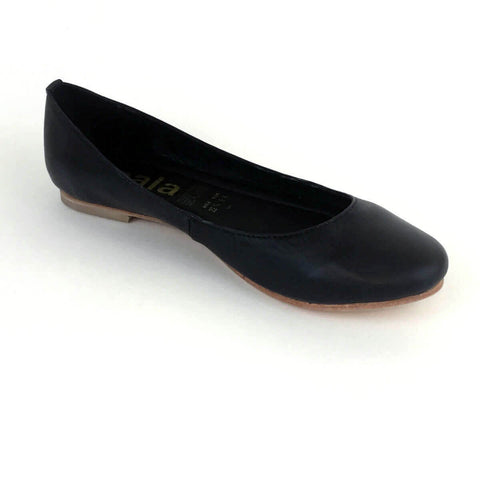 Alex Black Leather Flats