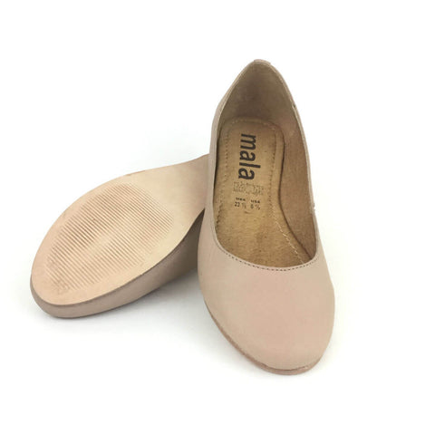 Darby Nude Leather Flats