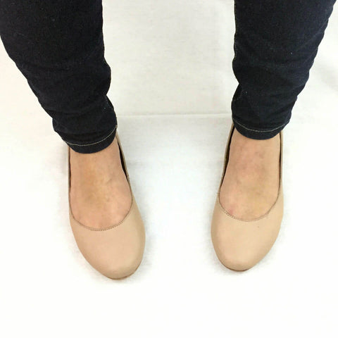 Darby Nude Leather Flats