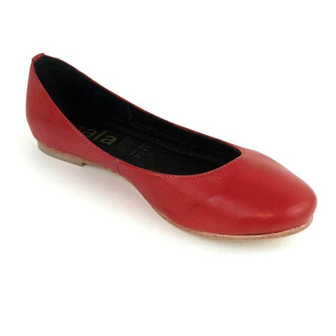 Frances Red Leather Flats