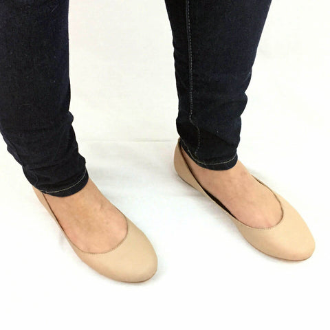 Darby Nude Leather Flats